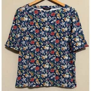 Lauren Ralph Lauren Women's Colorful Floral Stretch Top *FITS Size Large